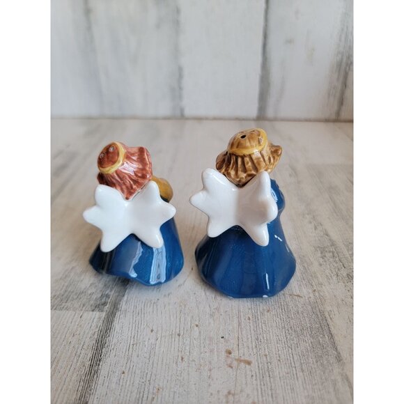 Angel salt pepper shaker cherub girl blonde set xmas religious - Picture 3 of 4